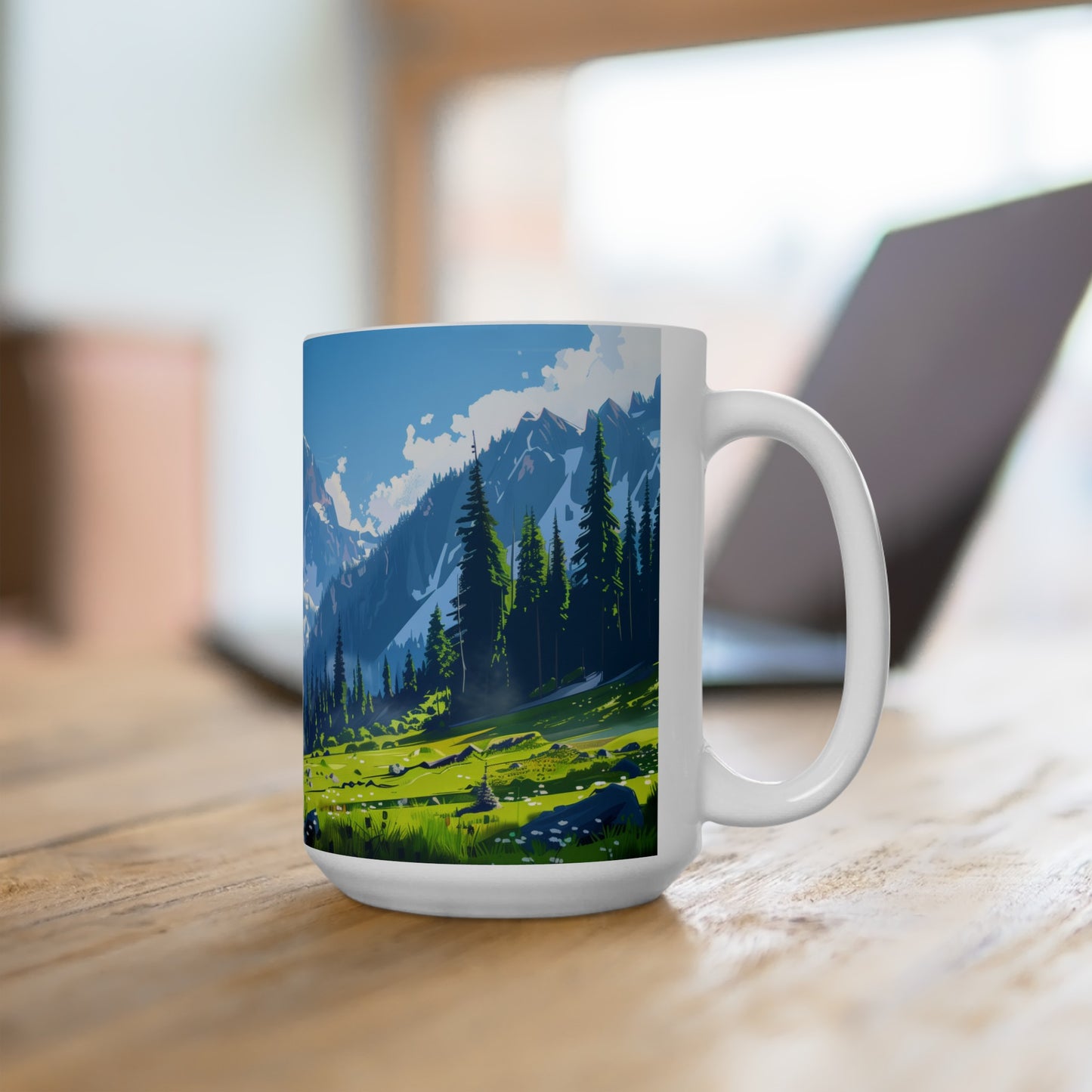 Large Collectible Coffee Mug with Olympic National Park Design, 15oz