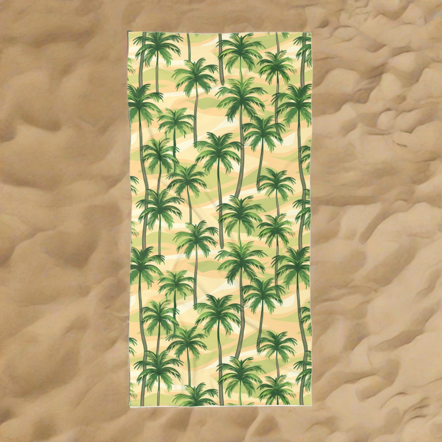 Oversized Microfiber Beach Towel with Tropical Palm Trees Design (36" × 72")