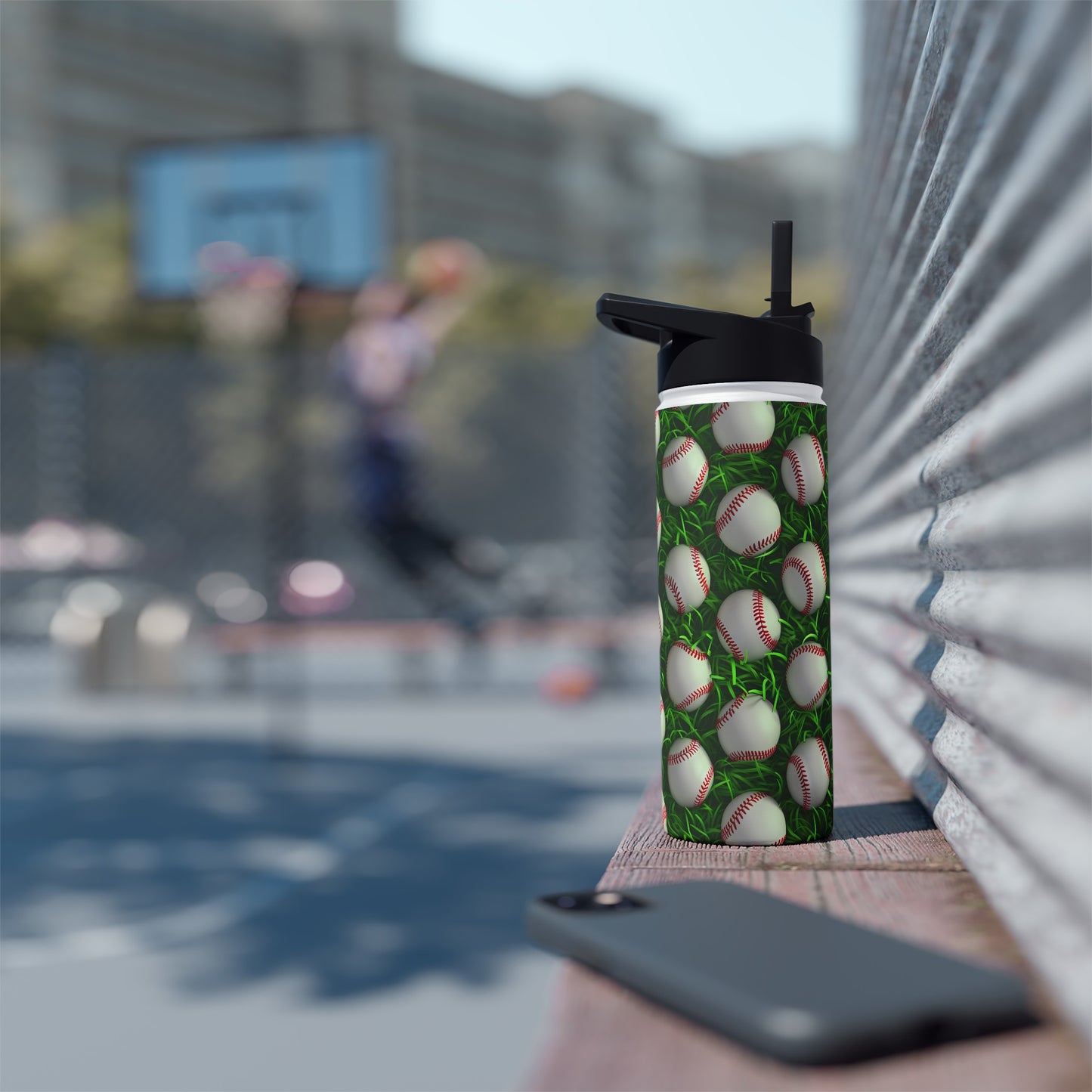 Stainless Steel Water Bottle Thermos, 18oz, 3D Baseball - Double Wall Insulation Keeps Drinks Hot or Cold