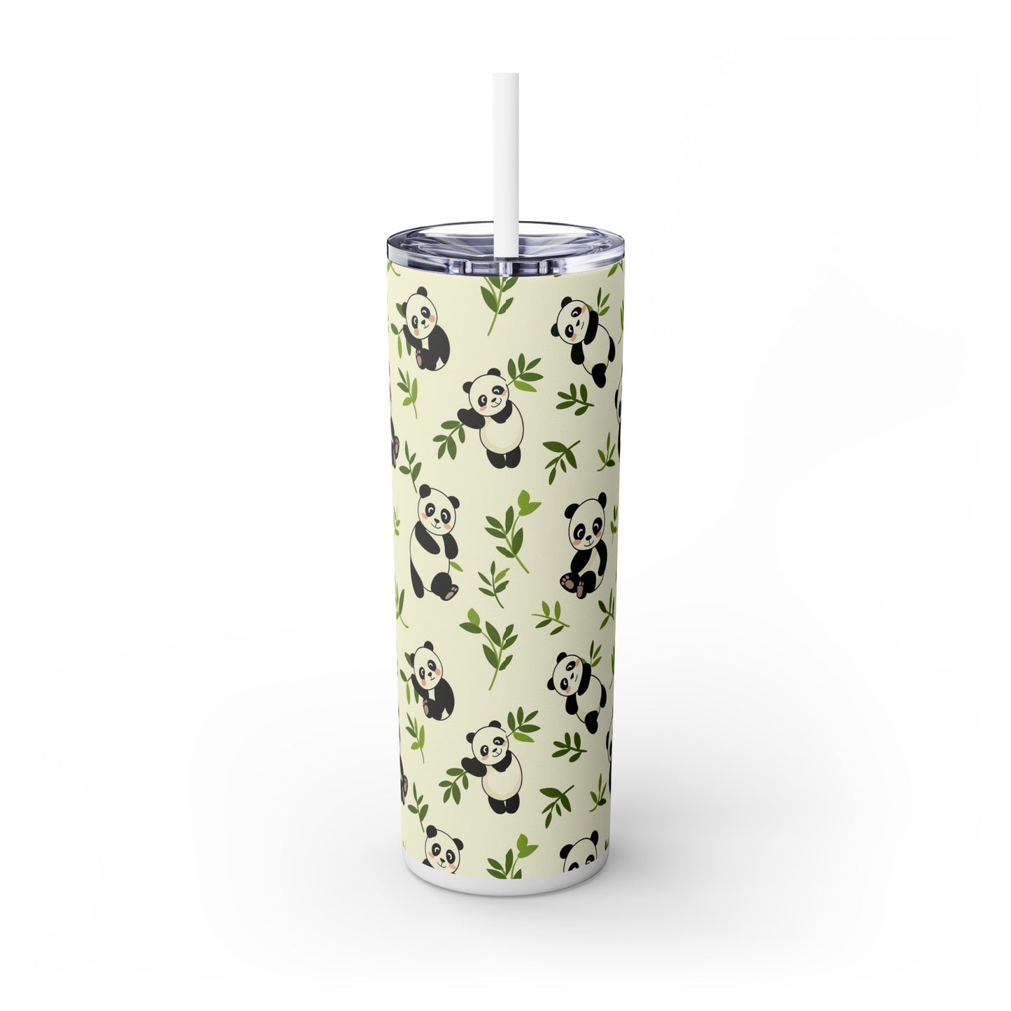 Insulated 20 oz Tumbler with Lid & Straw, Panda Bear Cubs - Double-walled Stainless Steel, Keeps Drinks Hot or Cold