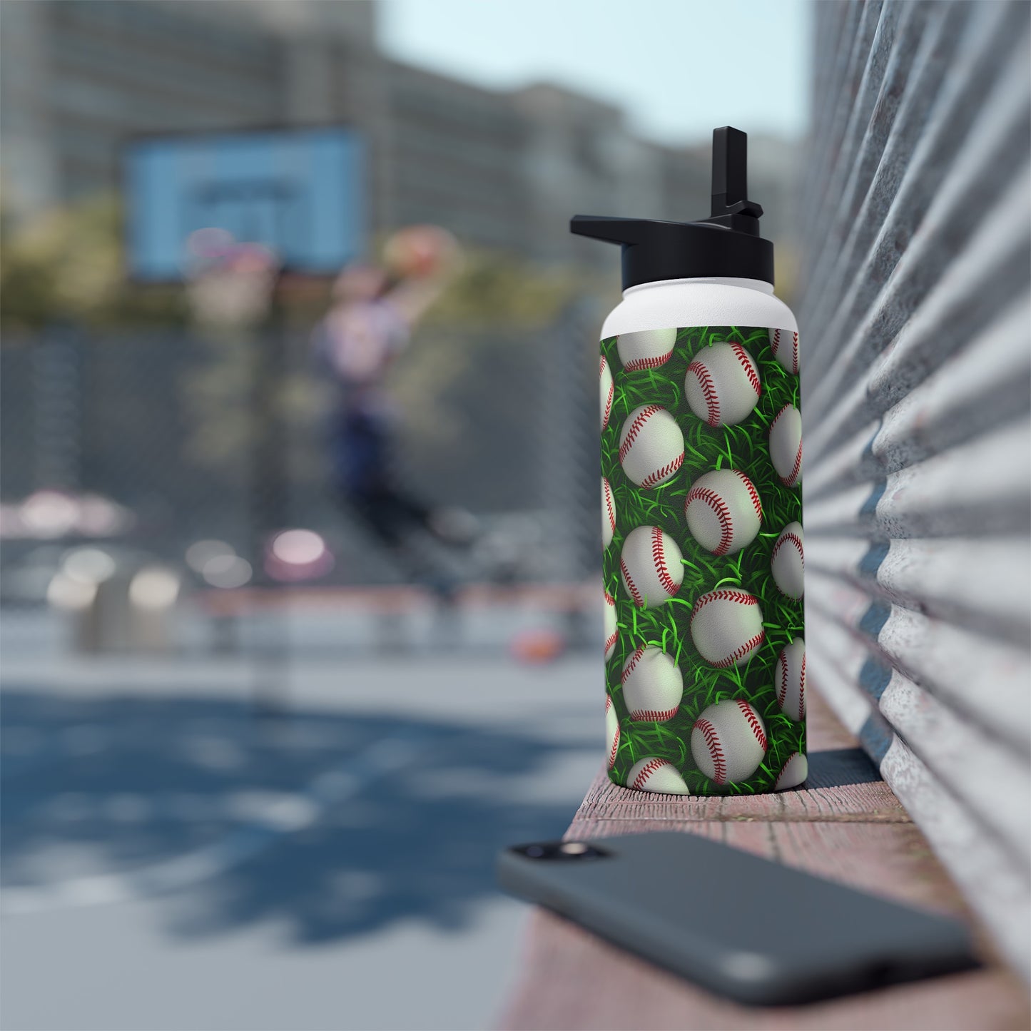 Stainless Steel Water Bottle Thermos, 32oz, 3D Baseball - Double Wall Insulation Keeps Drinks Hot or Cold