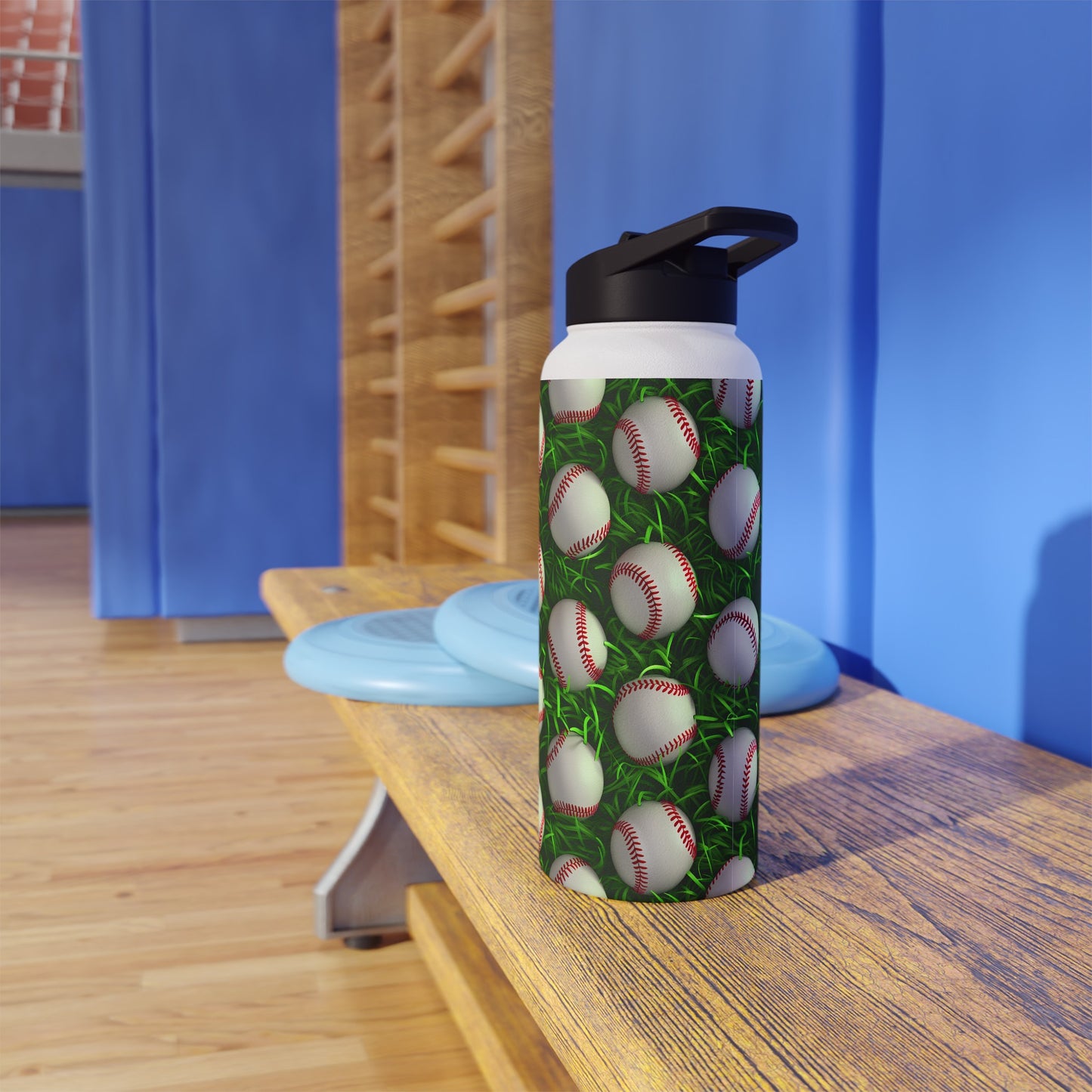 Stainless Steel Water Bottle Thermos, 32oz, 3D Baseball - Double Wall Insulation Keeps Drinks Hot or Cold