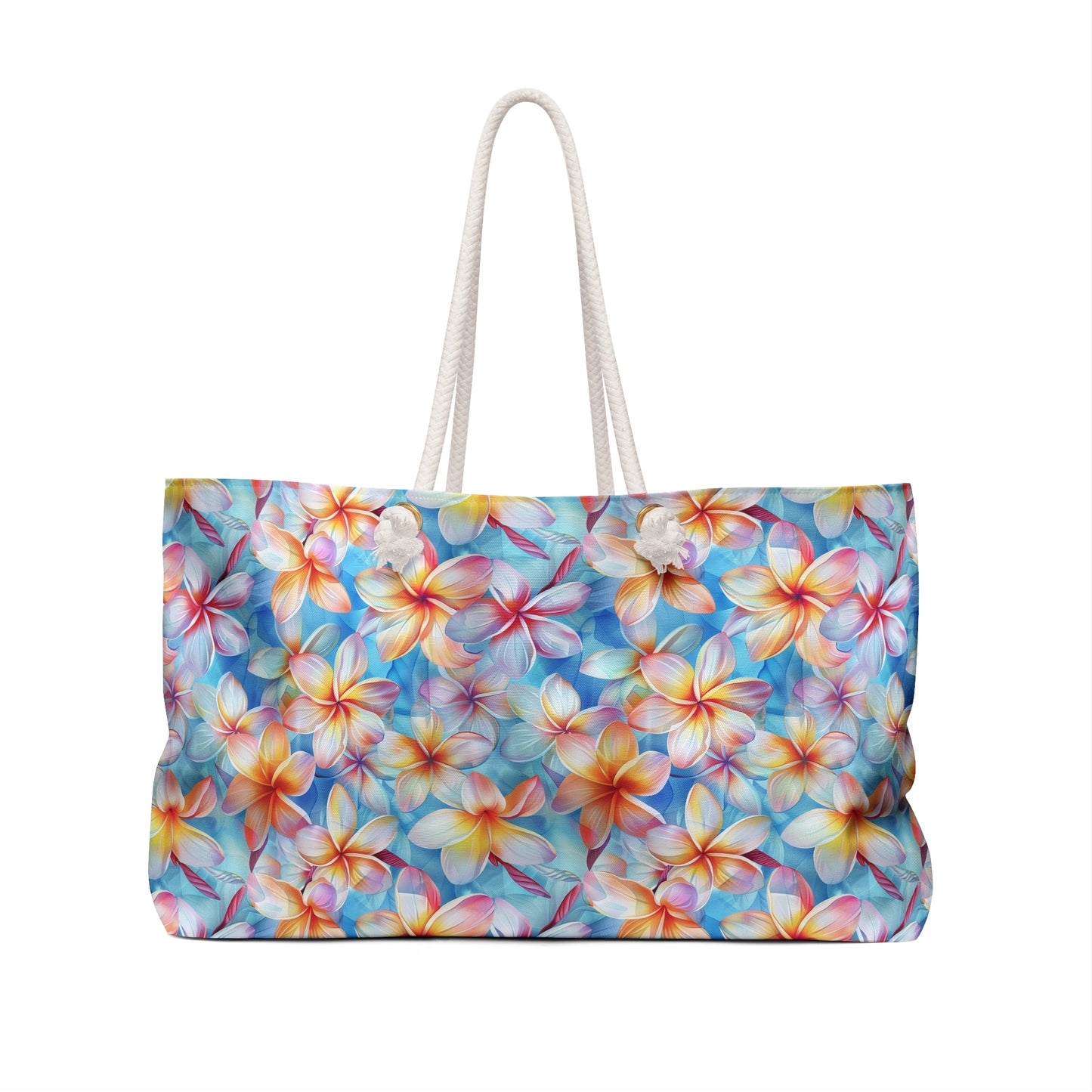 Deluxe Floral Tote & Beach Bag with Liberty Print Plumeria Design (24" × 13" x 5.5")