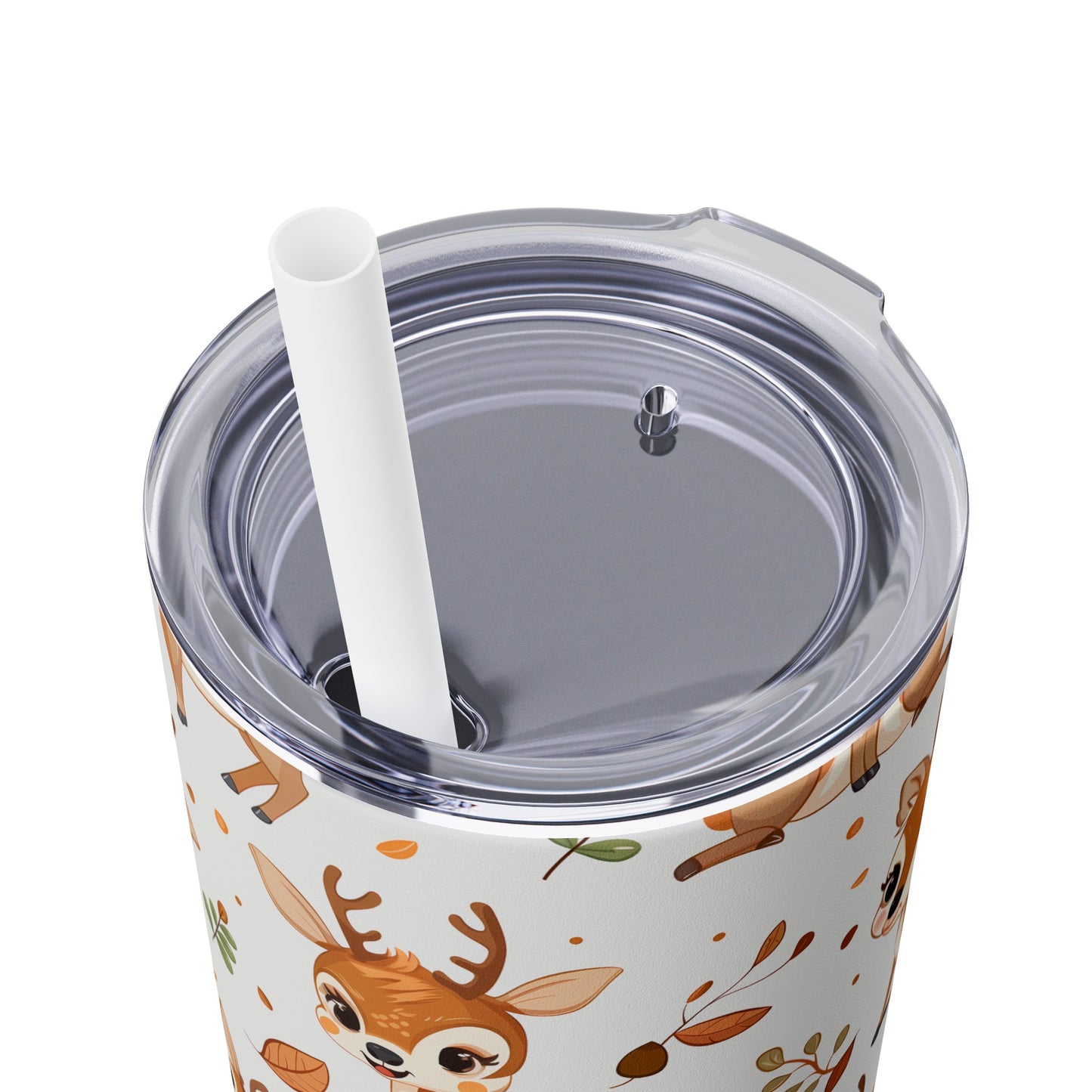 Insulated 20 oz Tumbler with Lid & Straw, Baby Deer - Double-walled Stainless Steel, Keeps Drinks Hot or Cold