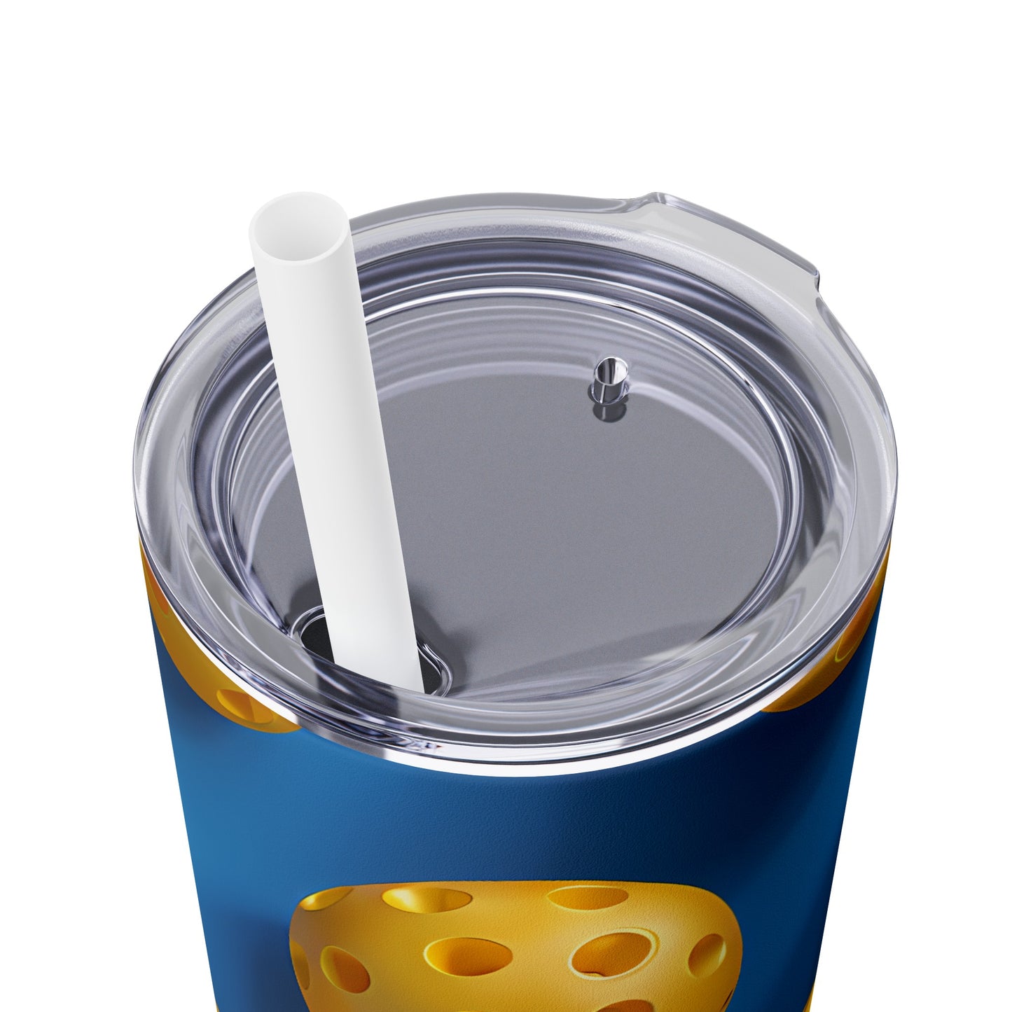 Stainless Steel Tumbler with Lid & Straw, 20 oz, 3D Pickle Ball Gift  - Double-walled, Keeps Drinks Hot or Cold