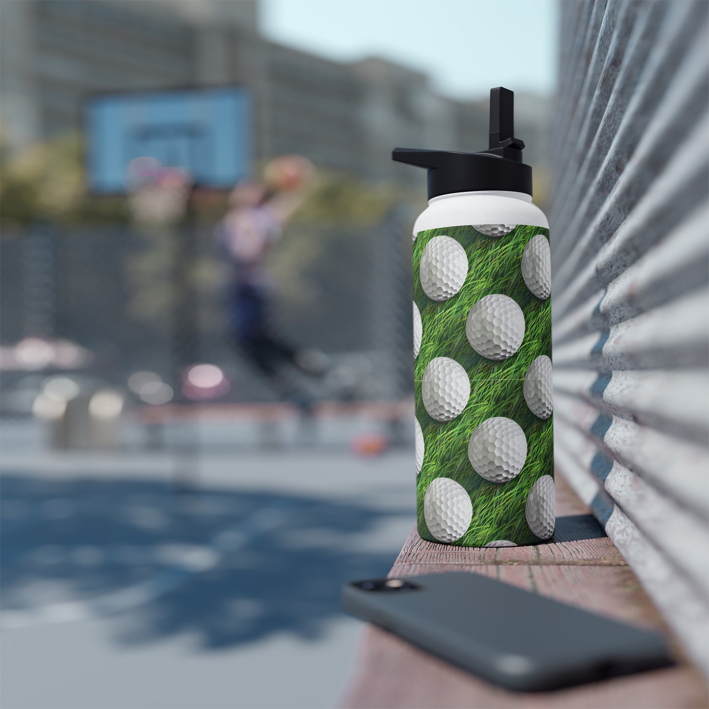 Stainless Steel Water Bottle Thermos, 32oz, 3D Golf Ball - Double Wall Insulation Keeps Drinks Hot or Cold