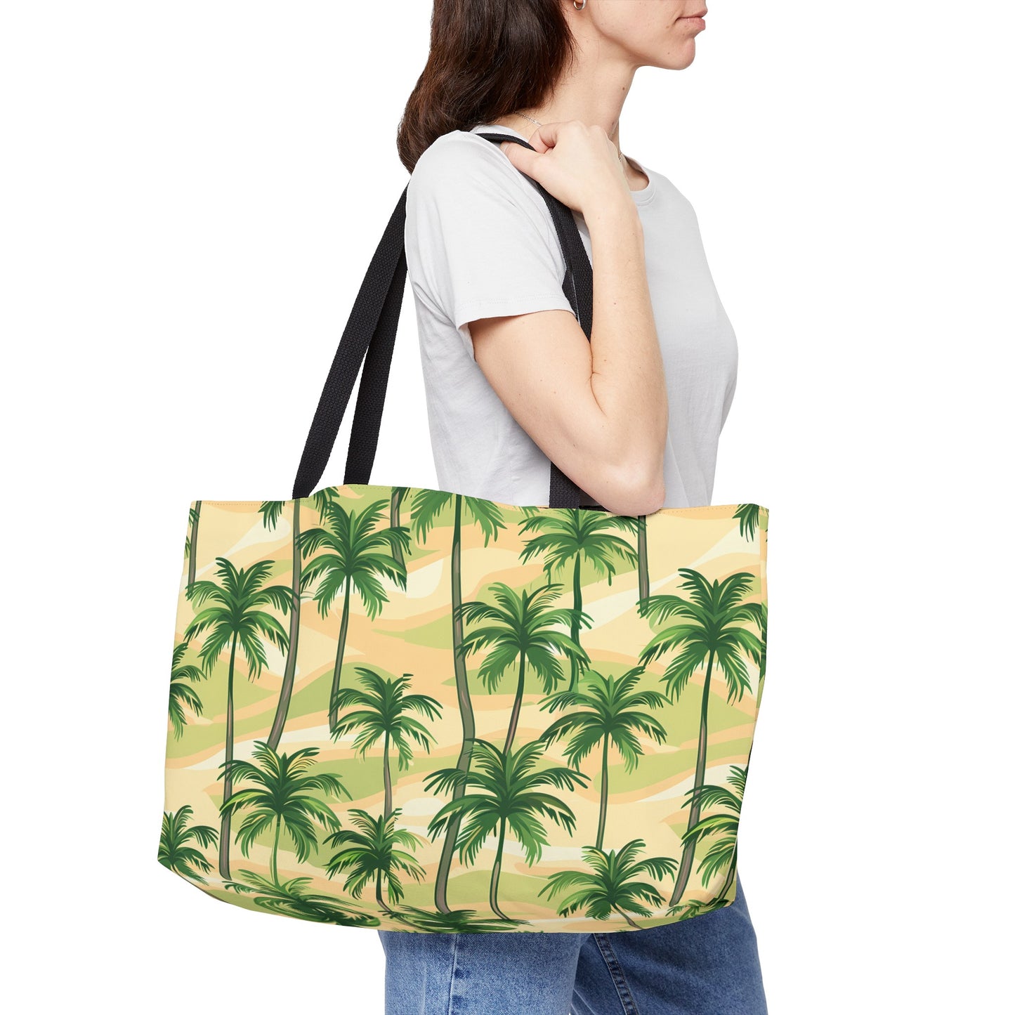 Tropical Tote Bag Palm Trees Design (24" x 13" x 2")