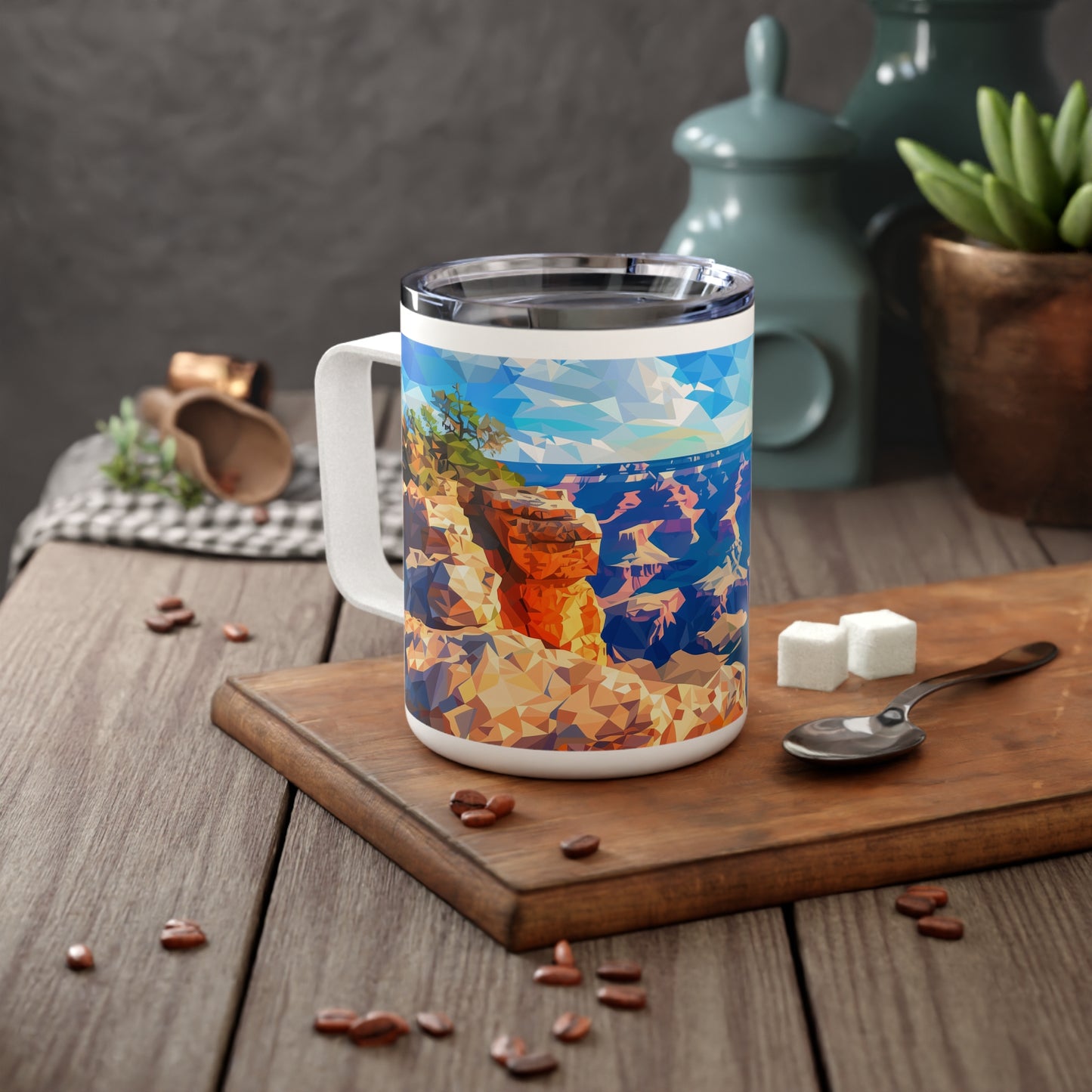 Insulated Coffee Mug with Grand Canyon National Park Design, 10 oz