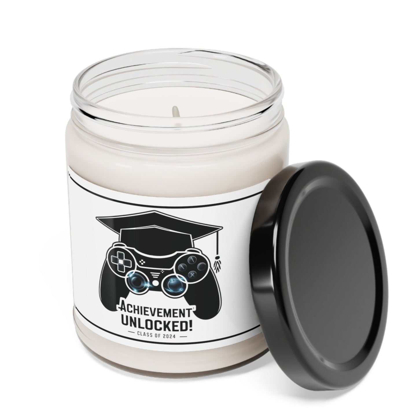 Funny Graduation Gift, Unscented Candle (Achievement Unlocked) - Grad Gift for Video Gamer