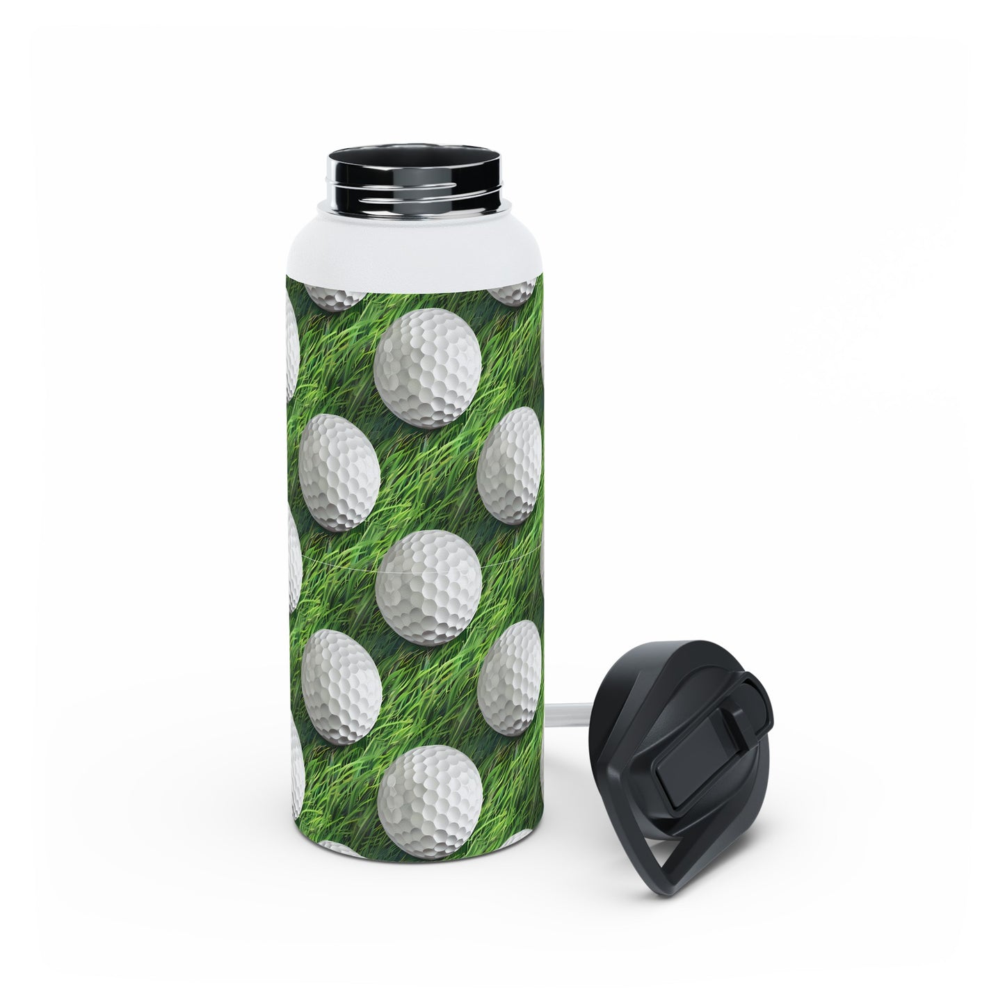 Stainless Steel Water Bottle Thermos, 32oz, 3D Golf Ball - Double Wall Insulation Keeps Drinks Hot or Cold