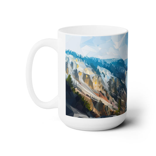 Large Collectible Coffee Mug with Yellowstone National Park Design, 15oz