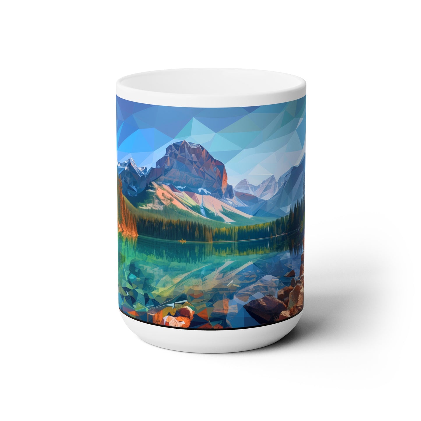 Large Collectible Coffee Mug with Rocky Mountain National Park Design, 15oz
