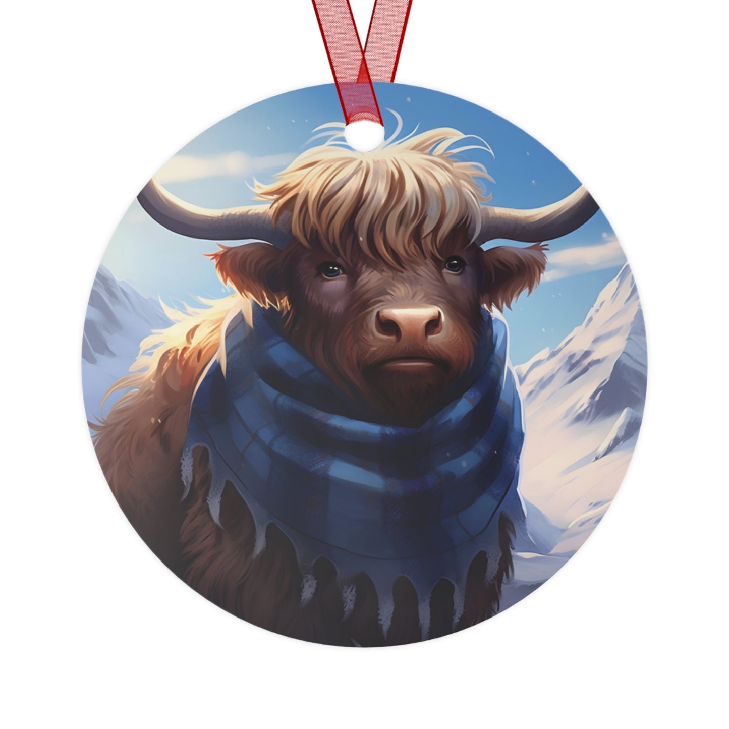 Papa Highland Cow, Family Christmas Ornament - Collectible for Tree or Hanging Car Ornaments