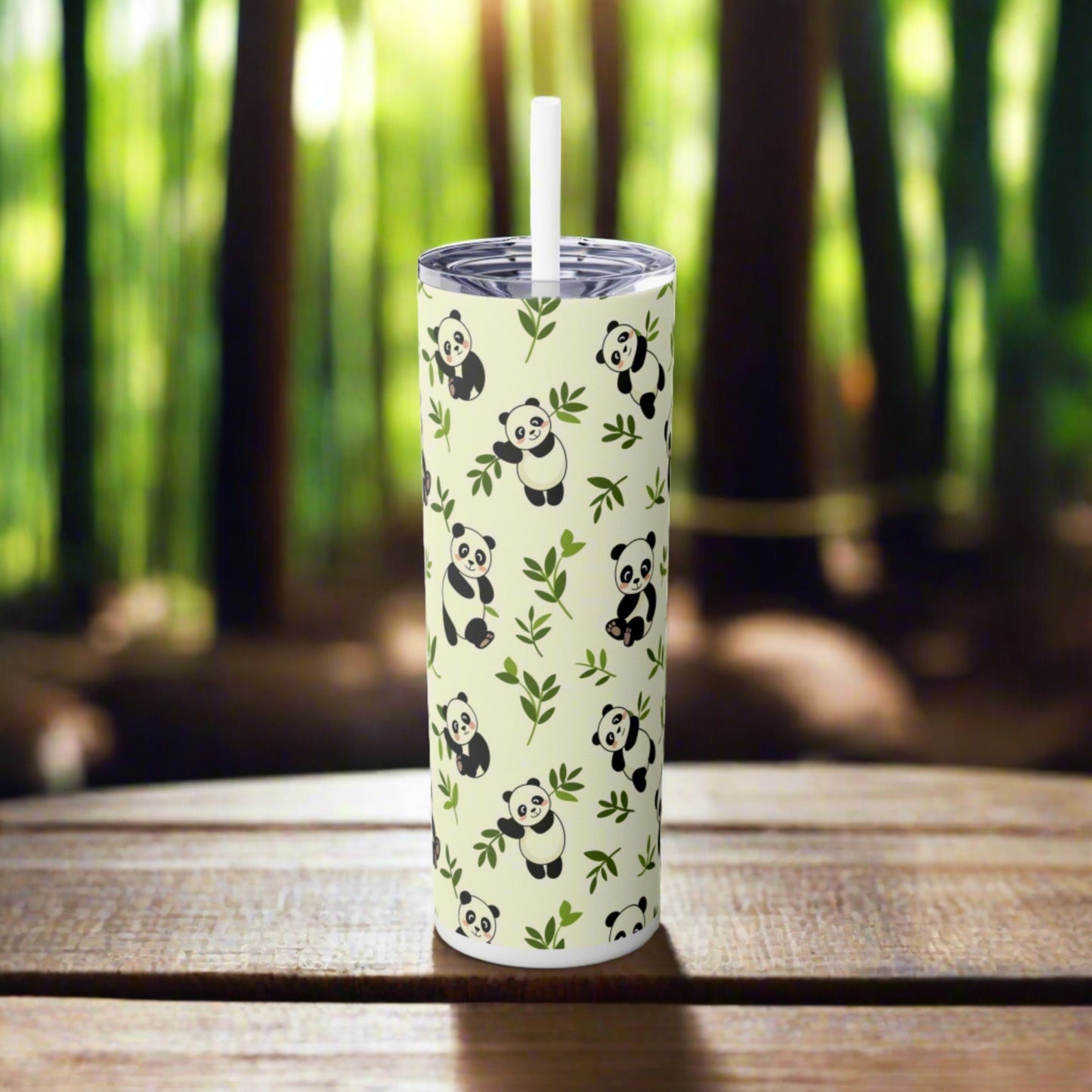 Insulated 20 oz Tumbler with Lid & Straw, Panda Bear Cubs - Double-walled Stainless Steel, Keeps Drinks Hot or Cold