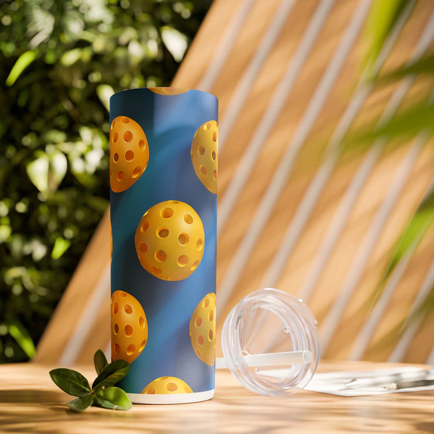 Stainless Steel Tumbler with Lid & Straw, 20 oz, 3D Pickle Ball Gift  - Double-walled, Keeps Drinks Hot or Cold