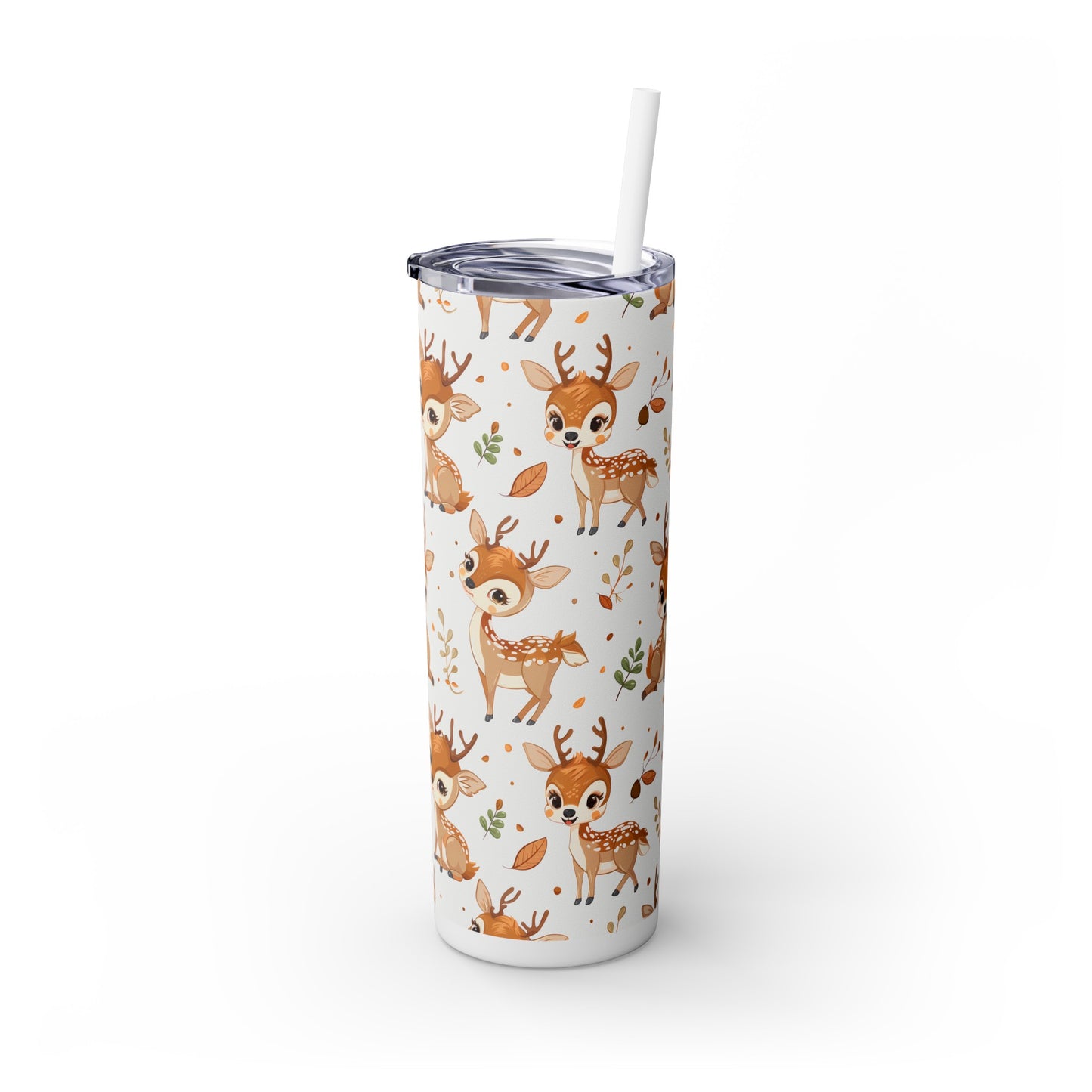 Insulated 20 oz Tumbler with Lid & Straw, Baby Deer - Double-walled Stainless Steel, Keeps Drinks Hot or Cold