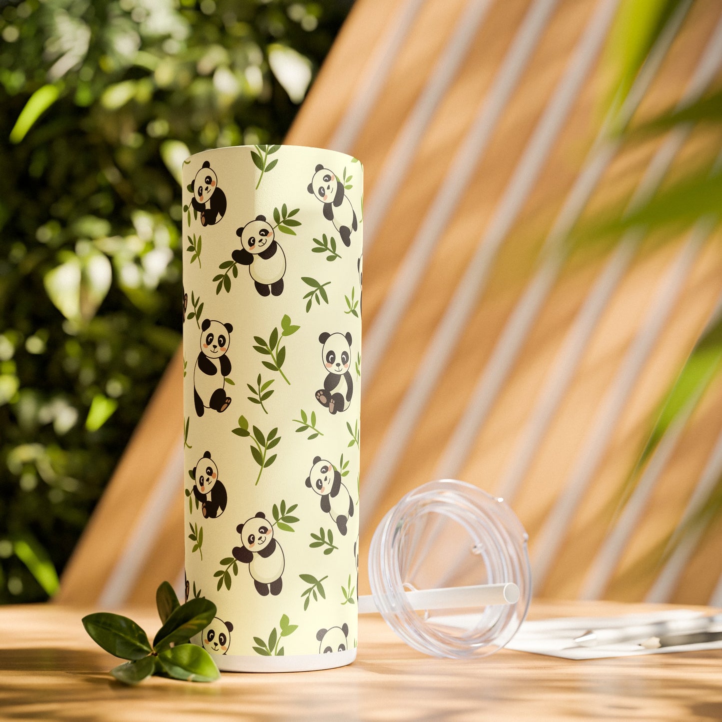 Insulated 20 oz Tumbler with Lid & Straw, Panda Bear Cubs - Double-walled Stainless Steel, Keeps Drinks Hot or Cold