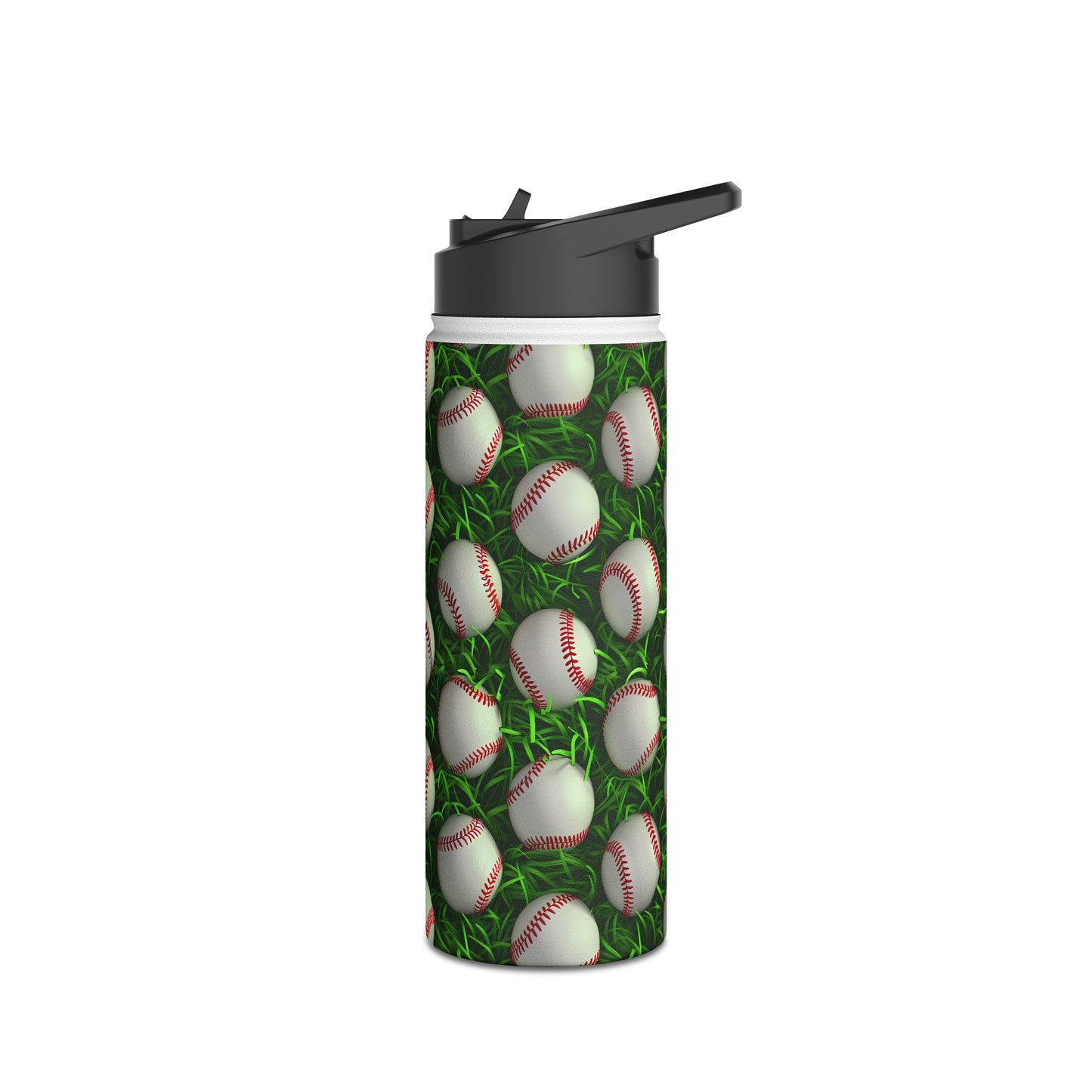 Stainless Steel Water Bottle Thermos, 18oz, 3D Baseball - Double Wall Insulation Keeps Drinks Hot or Cold