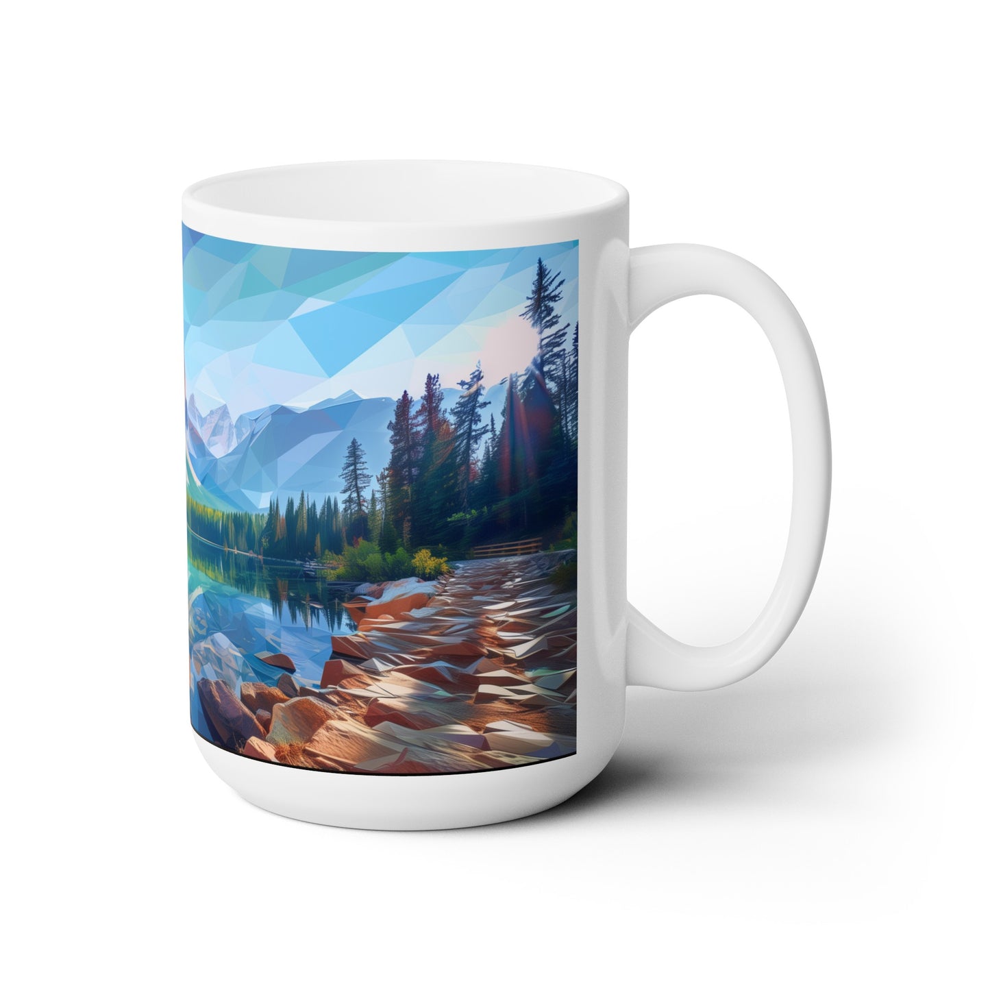 Large Collectible Coffee Mug with Rocky Mountain National Park Design, 15oz