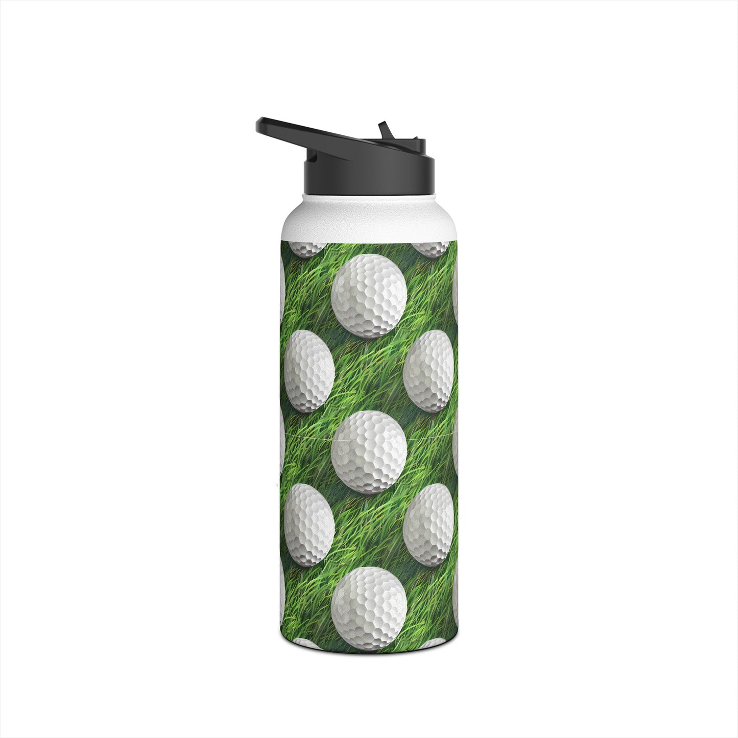 Stainless Steel Water Bottle Thermos, 32oz, 3D Golf Ball - Double Wall Insulation Keeps Drinks Hot or Cold