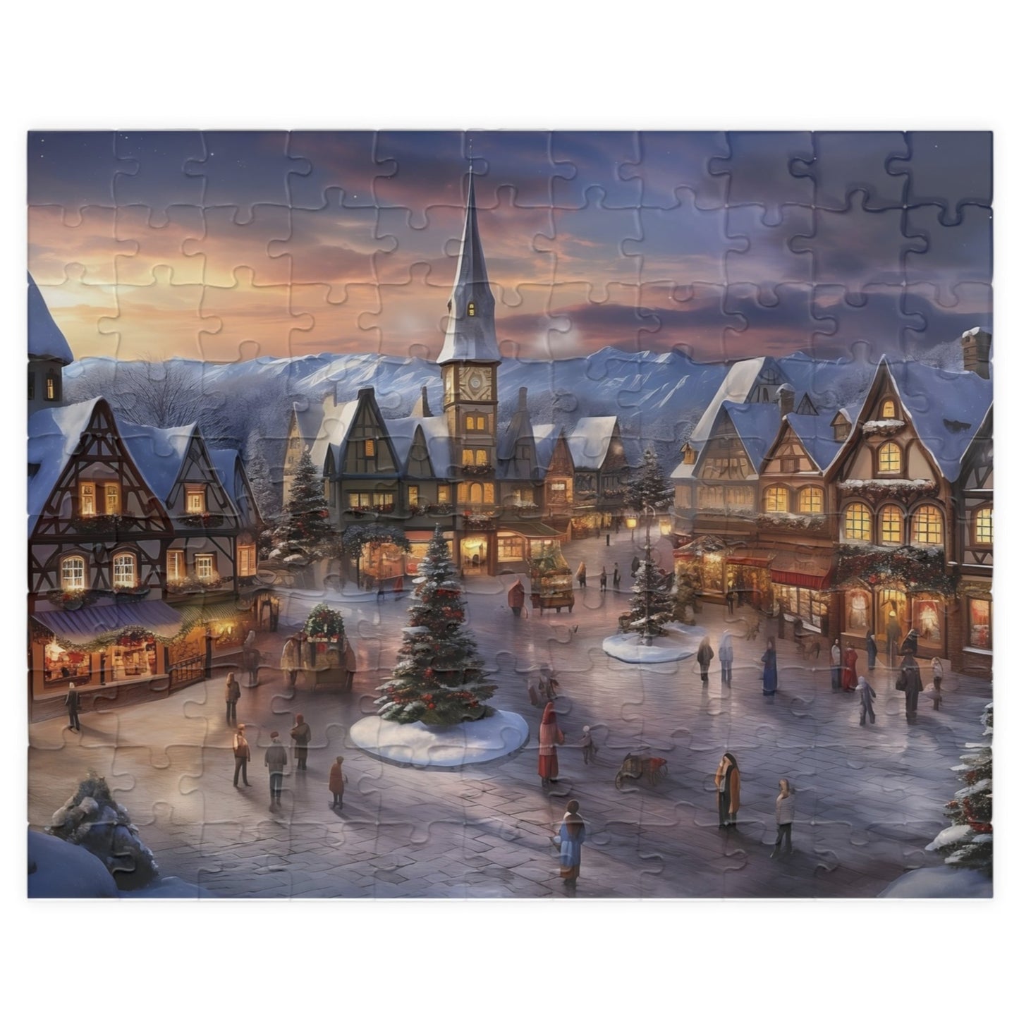 Bavarian Christmas Village Jigsaw Puzzle for Adults and Kids, Perfect Holiday Gift (110 Pieces)