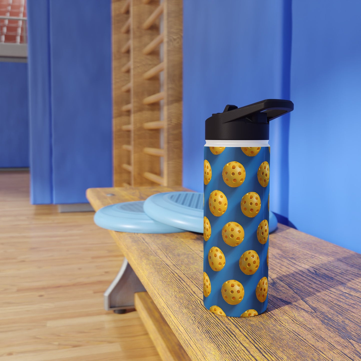 Stainless Steel Water Bottle Thermos, 18oz, 3D Pickleball - Double Wall Insulation Keeps Drinks Hot or Cold