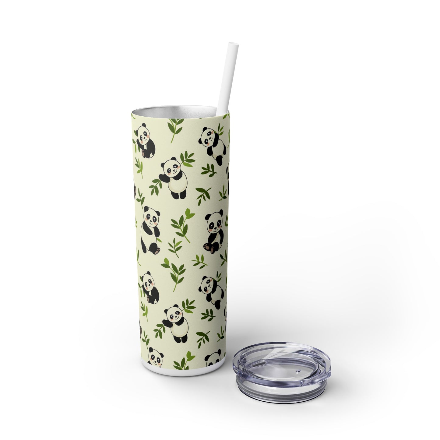 Insulated 20 oz Tumbler with Lid & Straw, Panda Bear Cubs - Double-walled Stainless Steel, Keeps Drinks Hot or Cold