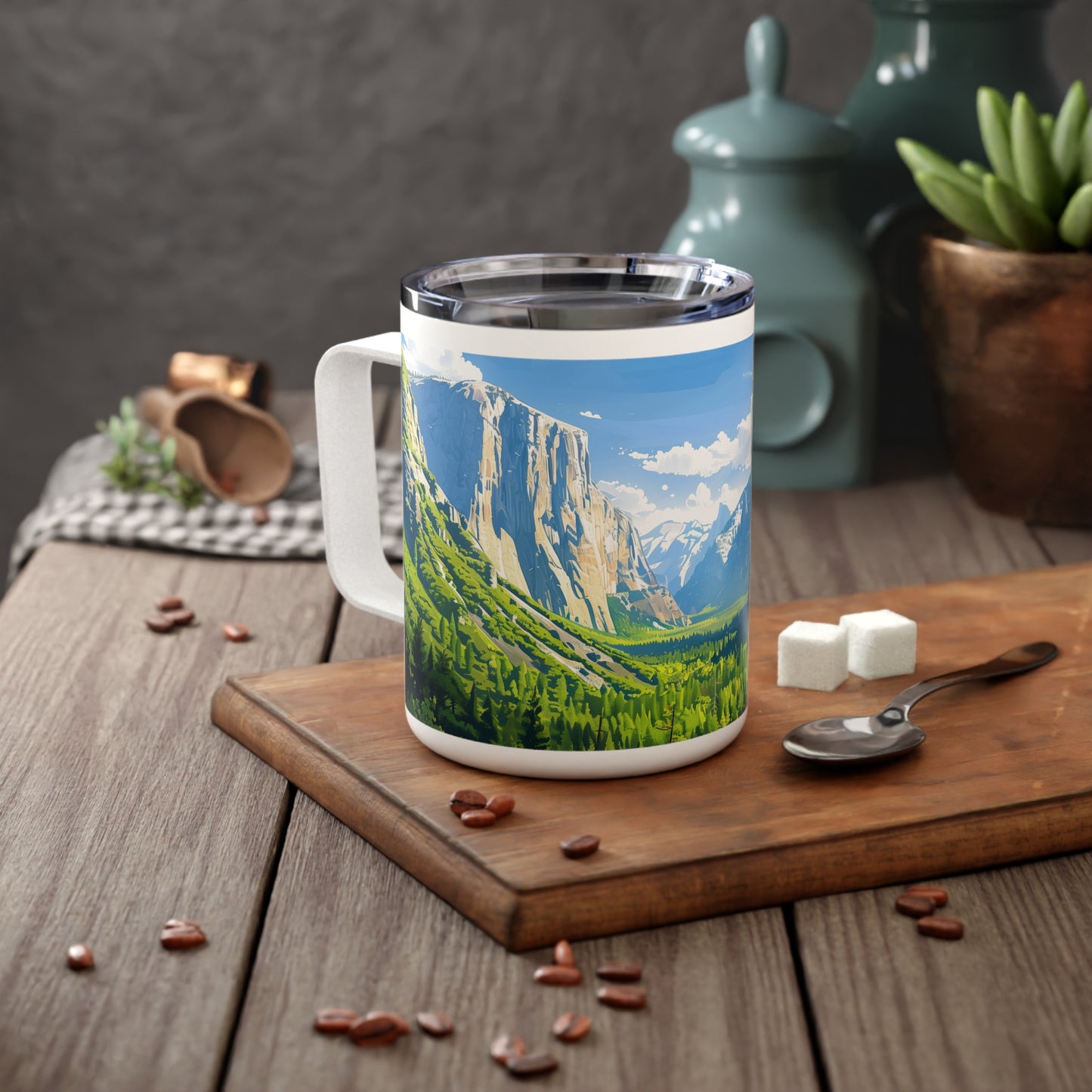 Insulated Coffee Mug with Yosemite National Park Design, 10 oz