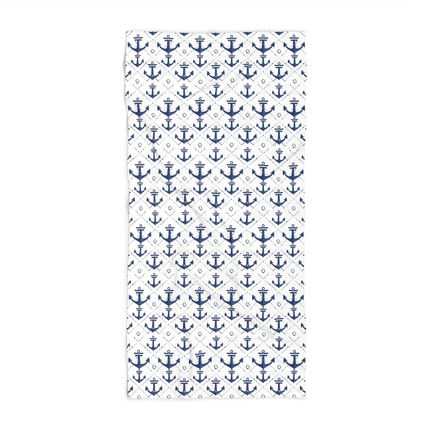 Microfiber Beach Towel with Nautical Navy Anchor Design (30" × 60")