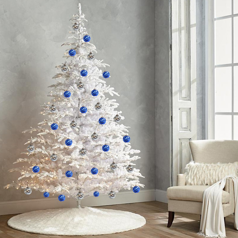 Set of 4 Blue Mercury Glass Ornaments (3.15 Inch Classic Twist Ball) - Perfect for Christmas Tree, Hanging Holiday Decoration, Gifts & Home Decor