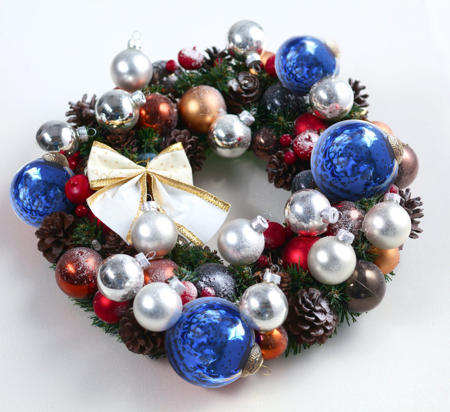 Set of 4 Blue Mercury Glass Ornaments (3.15 Inch Antique Embossed Ball) - Perfect for Christmas Tree, Hanging Holiday Decoration, Gifts & Home Decor - WillBrite.com - Gifts & Décor that Make People Happy