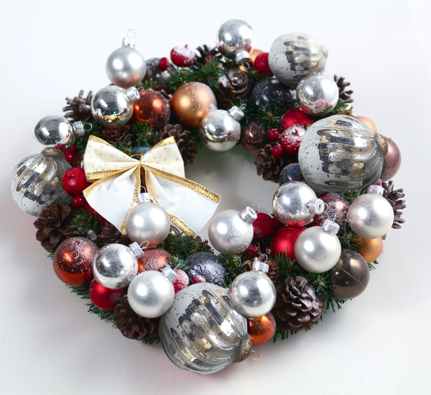 Set of 4 Silver Mercury Glass Ornaments (3.15 Inch Classic Twist Ball) - Perfect for Christmas Tree, Hanging Holiday Decoration, Gifts & Home Decor - WillBrite.com - Gifts & Décor that Make People Happy