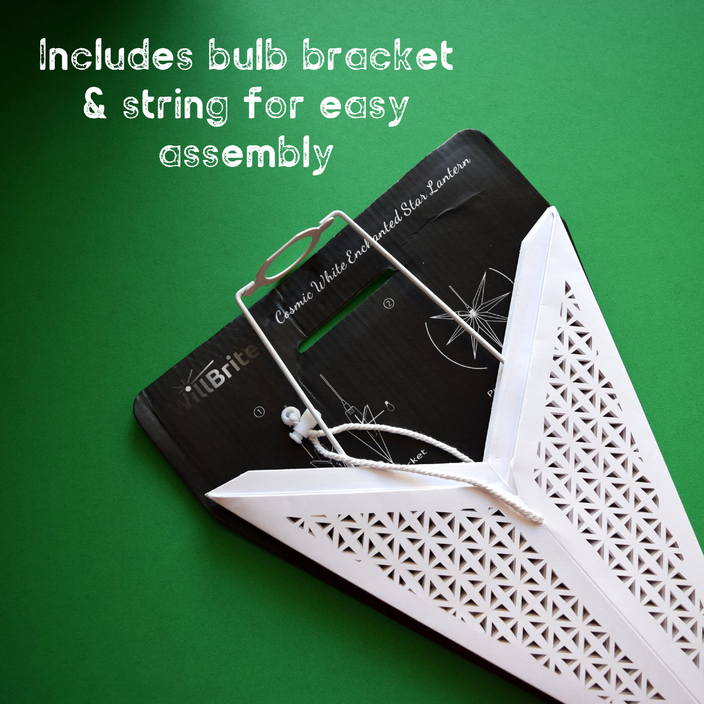 Paper Star Lantern Decoration (Cosmic White 7-Point Lighted Star) - WillBrite.com - Gifts & Décor that Make People Happy