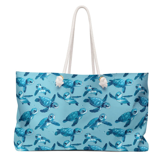 Deluxe Tote & Beach Bag with Cute Baby Sea Turtles (24" × 13" x 5.5")