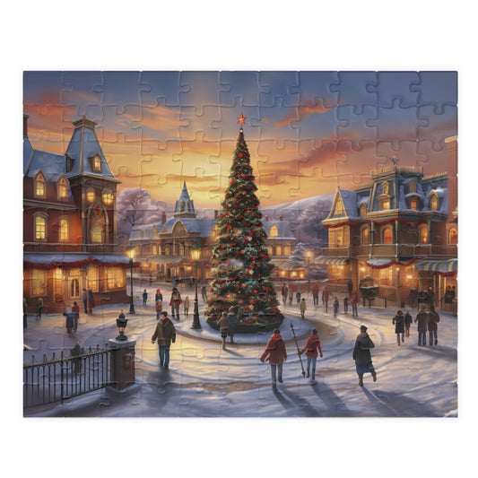 Victorian Christmas Village Jigsaw Puzzle for Adults and Kids, Perfect Holiday Gift (110 Pieces)