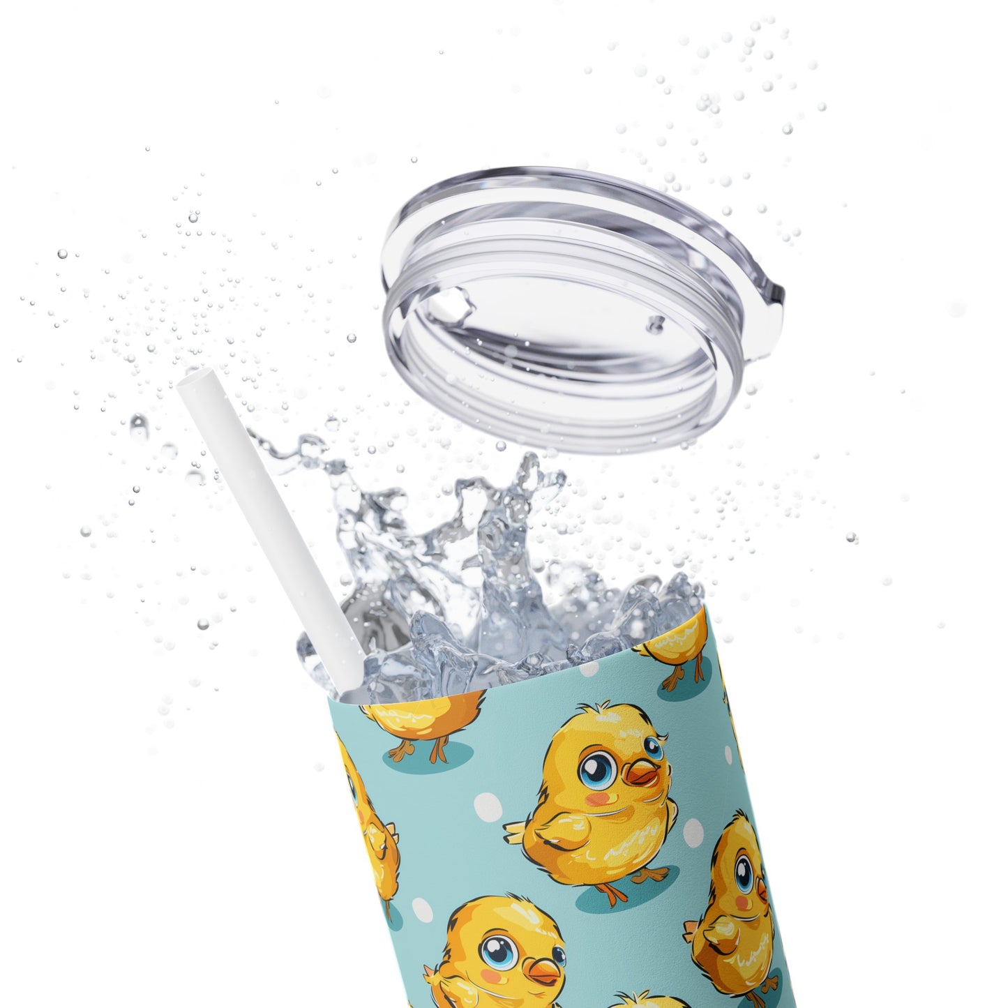 Insulated 20 oz Tumbler with Lid & Straw, Cute Baby Chicks - Double-walled Stainless Steel, Keeps Drinks Hot or Cold