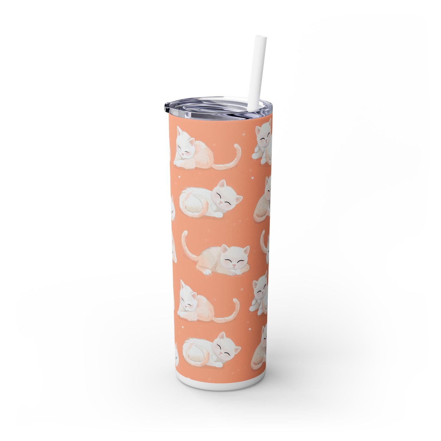 Insulated 20 oz Tumbler with Lid & Straw, Cute Baby Kittens - Double-walled Stainless Steel, Keeps Drinks Hot or Cold