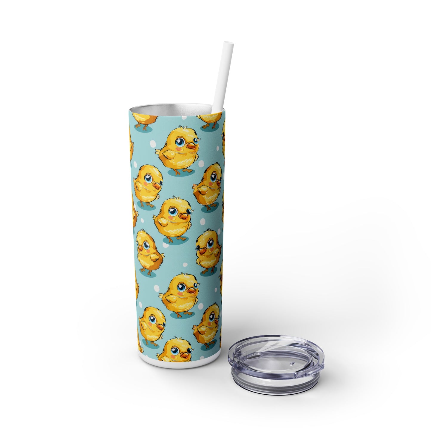 Insulated 20 oz Tumbler with Lid & Straw, Cute Baby Chicks - Double-walled Stainless Steel, Keeps Drinks Hot or Cold