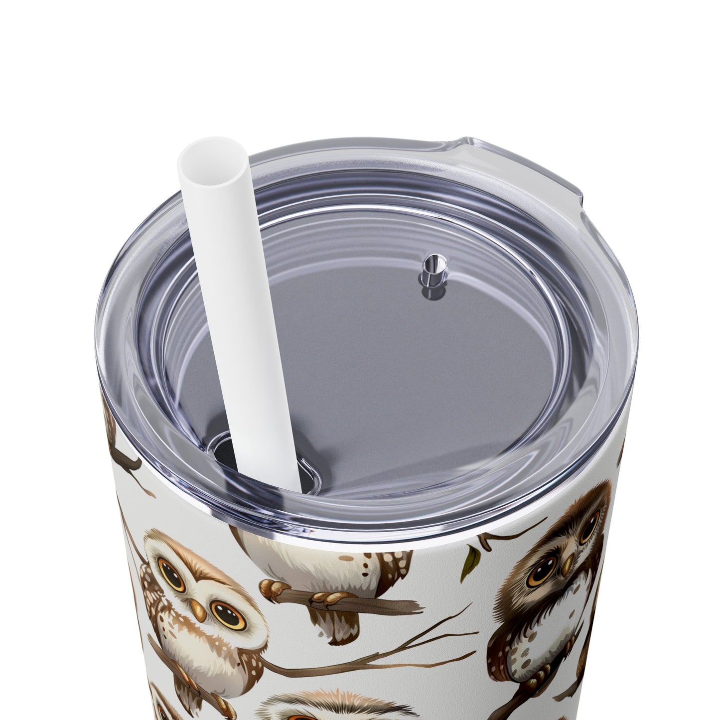 Insulated 20 oz Tumbler with Lid & Straw, Baby Owlets - Double-walled Stainless Steel, Keeps Drinks Hot or Cold