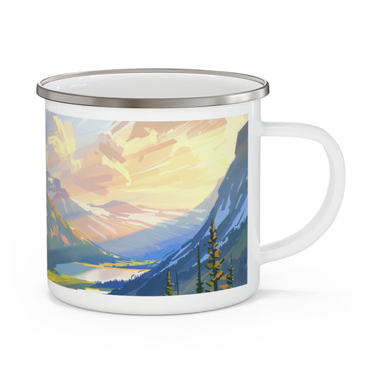 Camping Mug with Glacier National Park Design, 12oz Coffee Cup