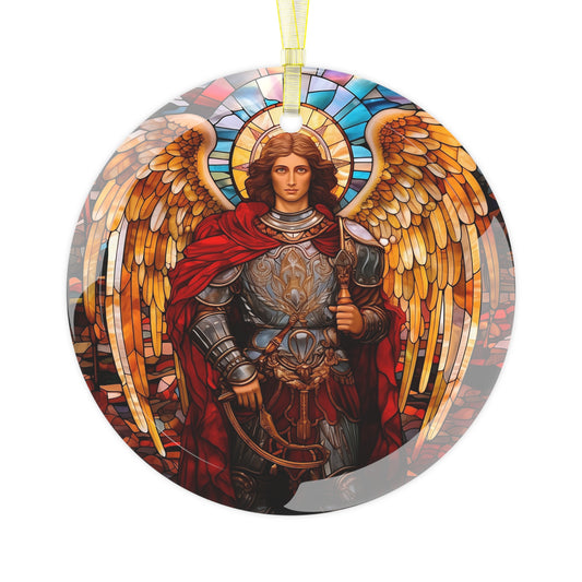 Archangel Michael Decorative Art Glass Ornament