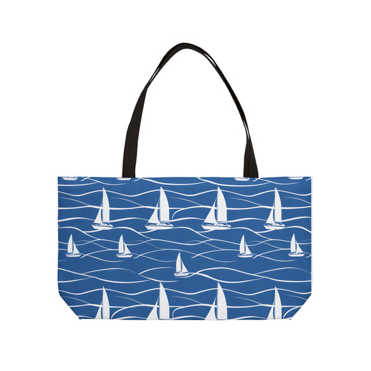 Blue Ocean Sailboat Tote Bag (24" x 13" x 2")