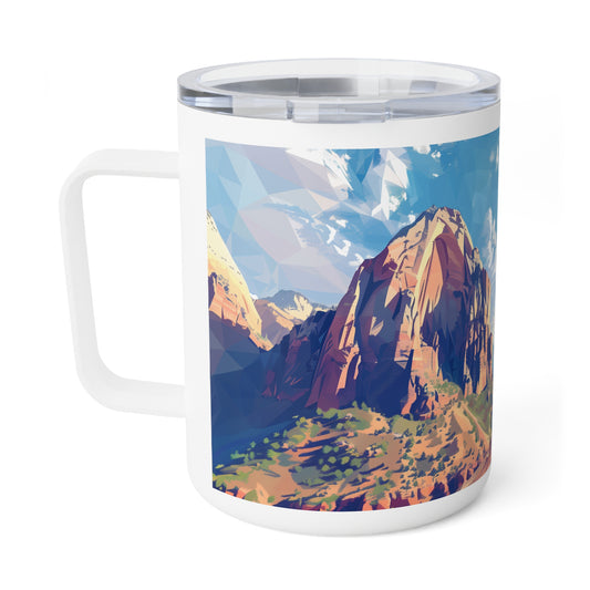 Insulated Coffee Mug with Zion National Park Design, 10 oz