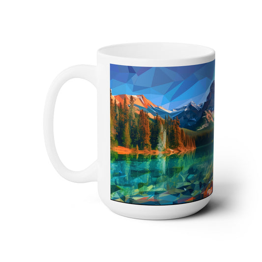 Large Collectible Coffee Mug with Rocky Mountain National Park Design, 15oz