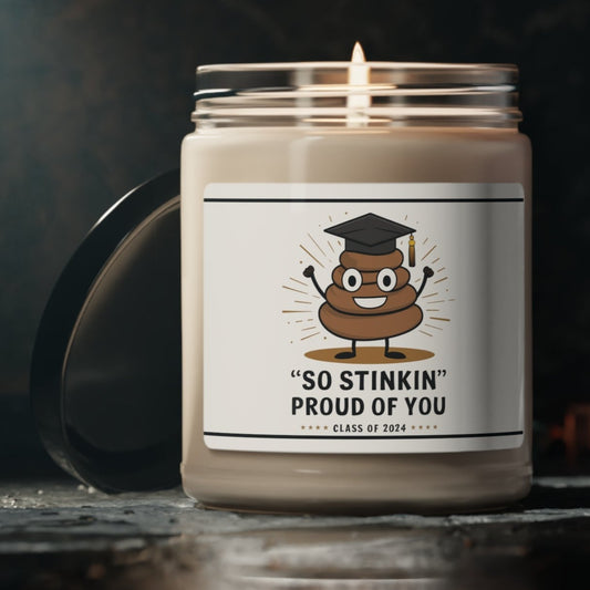 Funny Graduation Gift, Unscented Candle (So Stinkin Proud) - Funny Gift for Grads