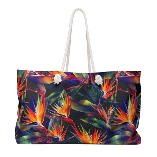 Deluxe Tropics Tote & Beach Bag with Birds of Paradise Design (24" × 13" x 5.5")