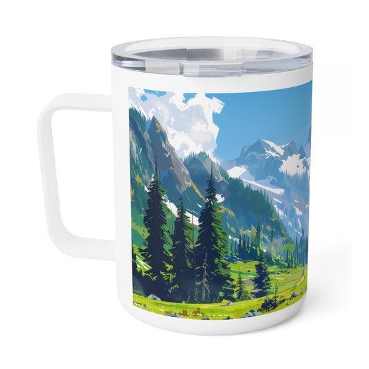 Insulated Coffee Mug with Olympic National Park Design, 10 oz