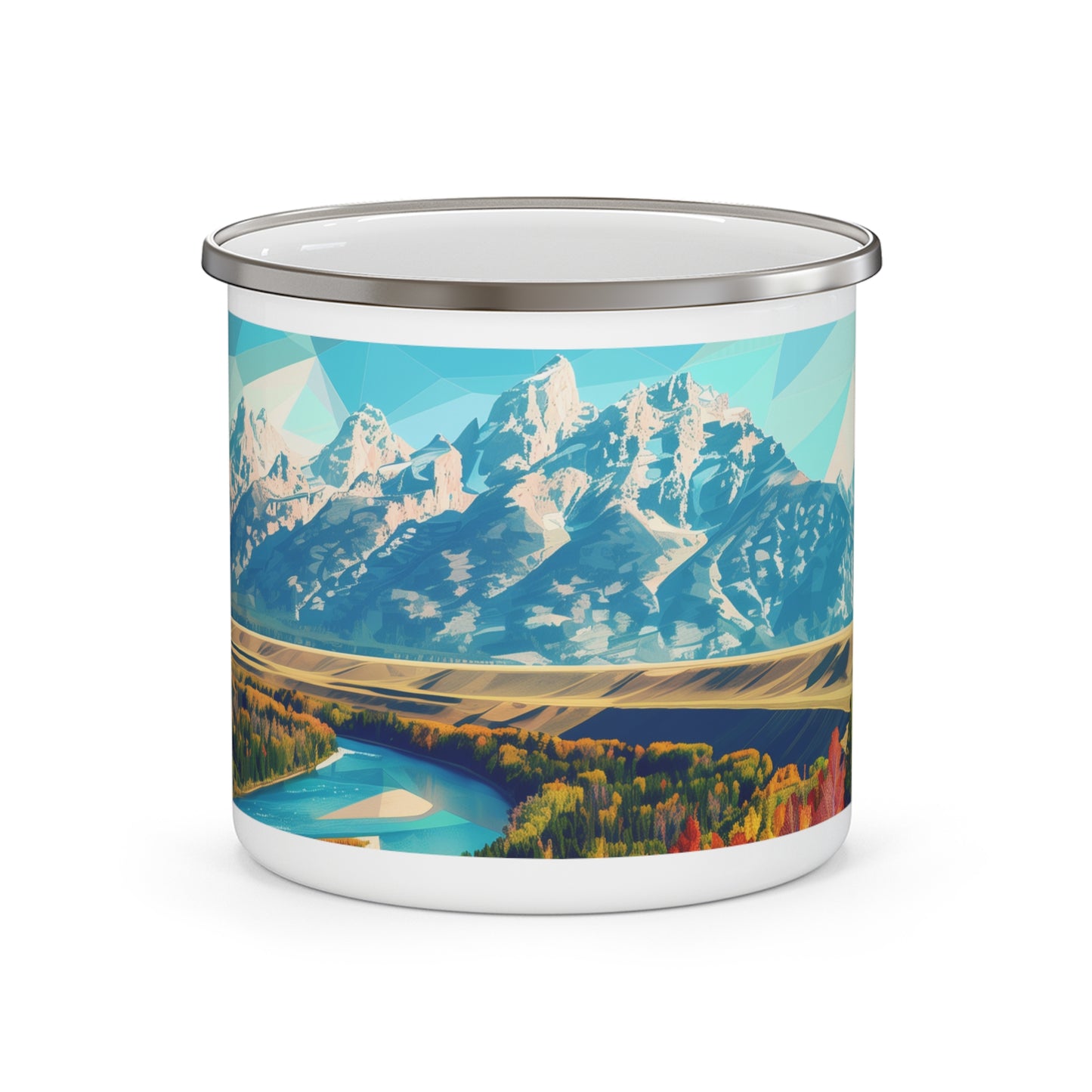 Camping Mug with Grand Teton National Park Design, 12oz Coffee Cup