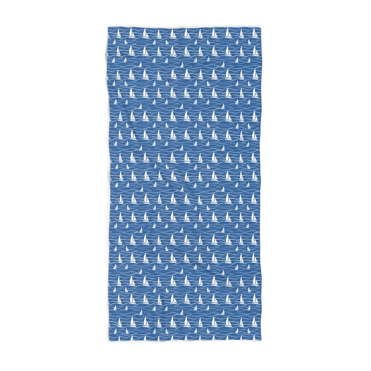 Oversized Sailboat Beach Towel with Sailboat Ocean Waves Design (36" × 72")