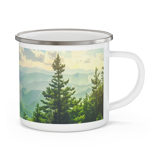 Camping Mug with Great Smoky Mountains National Park Design, 12oz Coffee Cup